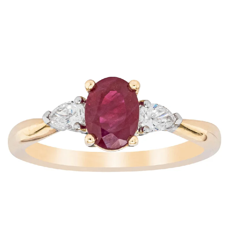 18ct Yellow Gold 1.25ct Ruby & Diamond Ayla Ring