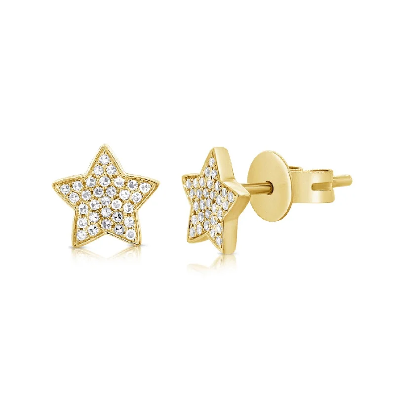 Joelle Diamond Star Studs Earrings 14K Gold