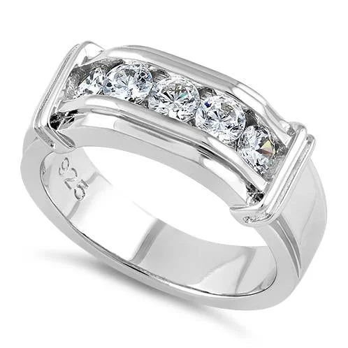 Sterling Silver Men's CZ Rings