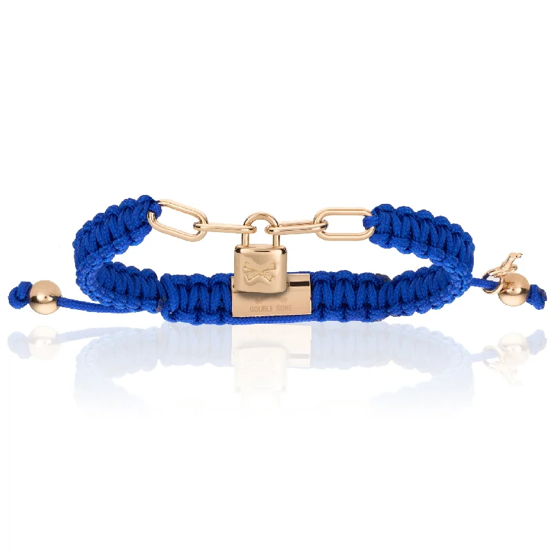 Lock Blue Polyester With Pink Gold Bracelet