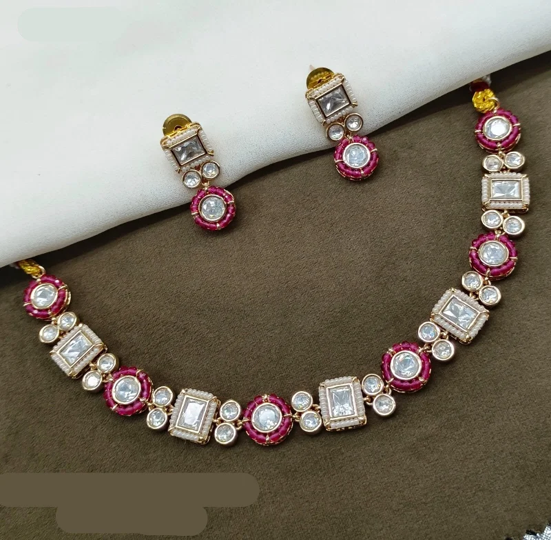 Amoliya Jewels Polki Kundan Necklace Set