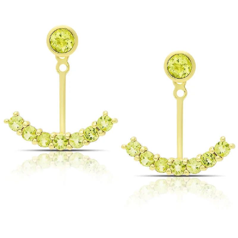 Dolce Giavonna Gold Over Sterling Silver Peridot Jacket Earrings