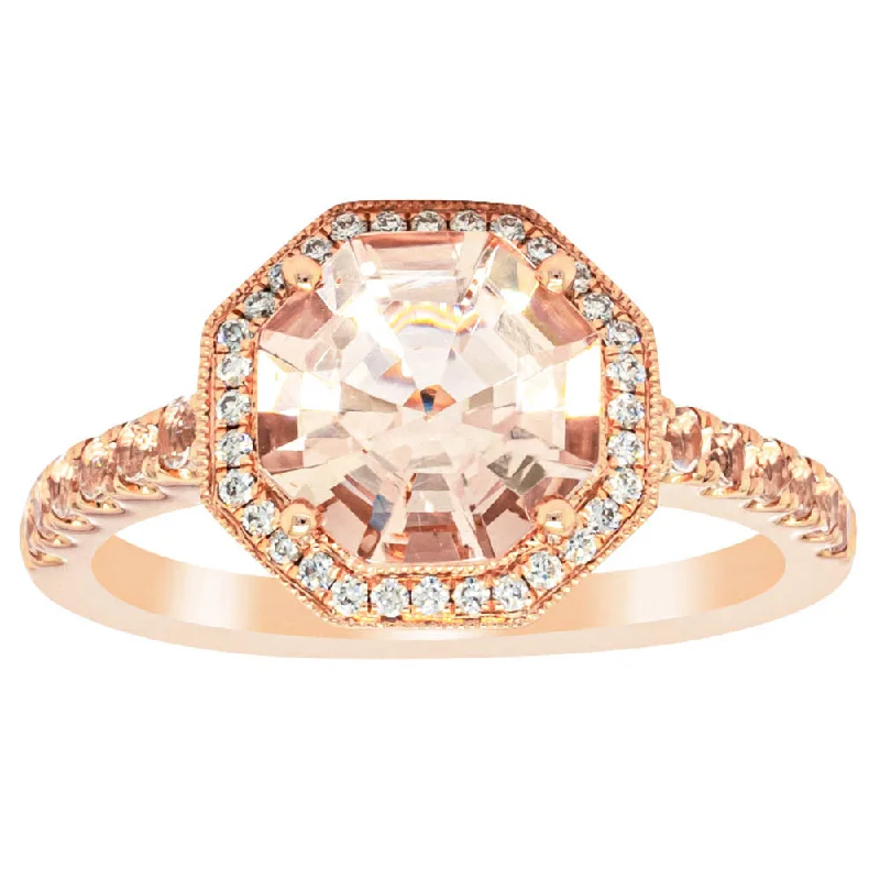 18ct Rose Gold Morganite Octavex Ring