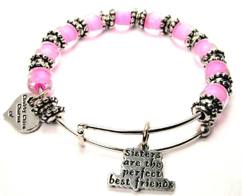 Sisters Are The Perfect Best Friends 9mm Glass Beaded Single Bracelet