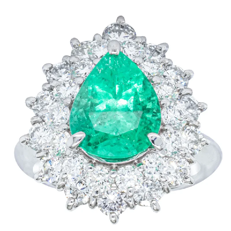 Deja Vu Platinum 3.04ct Emerald & Diamond Ring