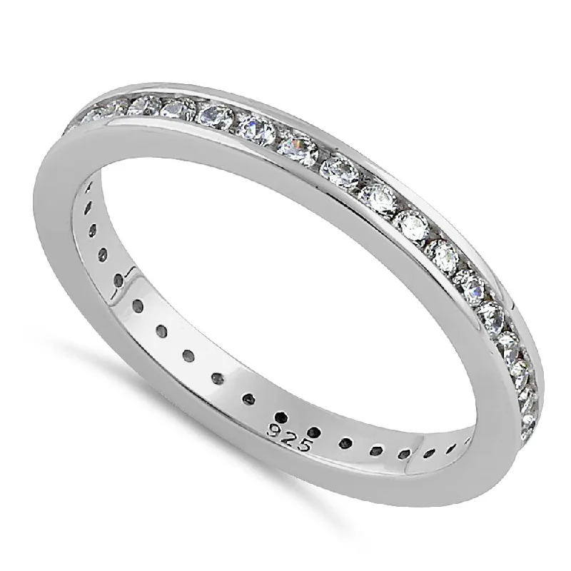 Sterling Silver Stackable Eternity CZ Ring