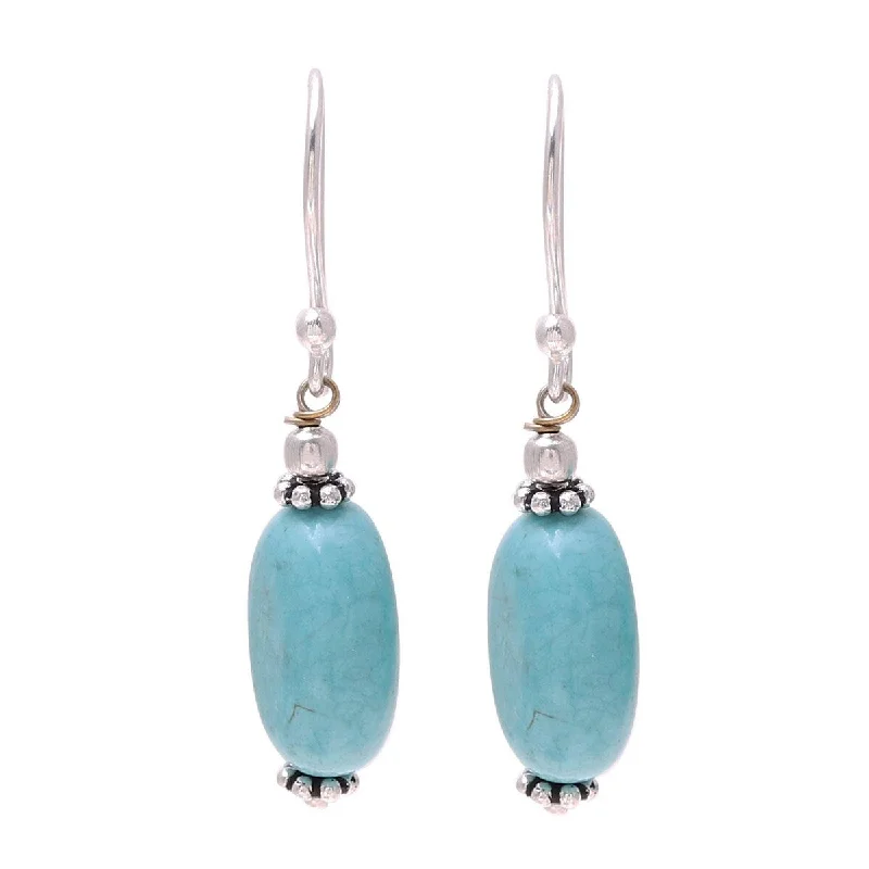 NOVICA Cloudless Sky, Sterling silver dangle earrings - 1.5*0.4