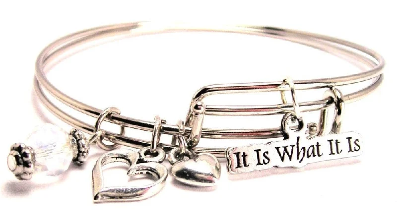 It Is What It Is Expandable Bangle Bracelet Set