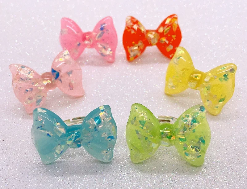 Instant Shipping! Glittering Bow Ring (6 Colors)