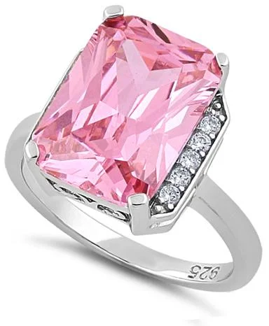 Sterling Silver Pink CZ Ring