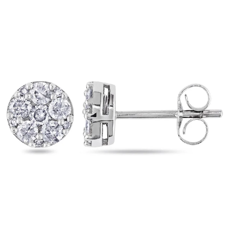 Miadora 10k White Gold 1/2ct TDW Diamond Stud Earrings