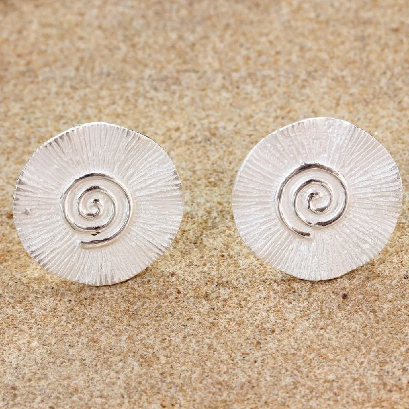 Sterling Silver 'Spring Spirals' Earrings - 0.1L*0.7W