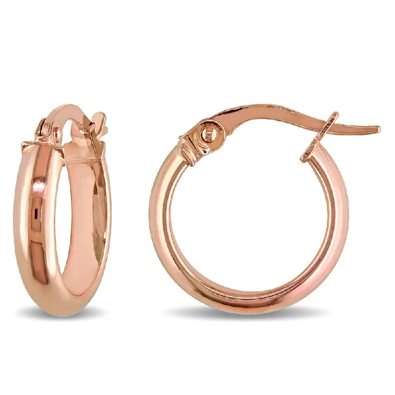 Miadora 10k Rose Gold Italian Hoop Earrings