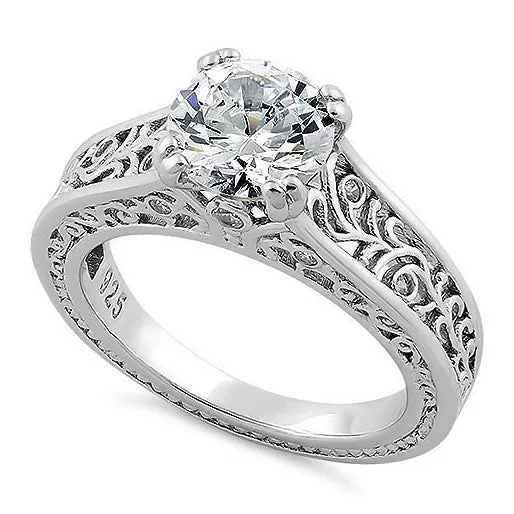 Sterling Silver 2.0 ct. CZ Ring