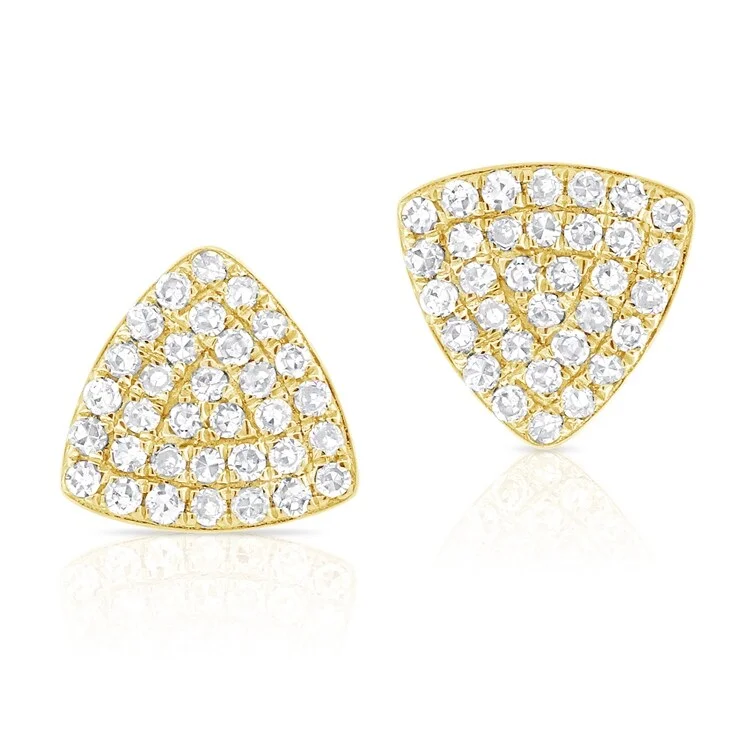 Joelle Diamond Triangle Stud Earrings 14K Gold