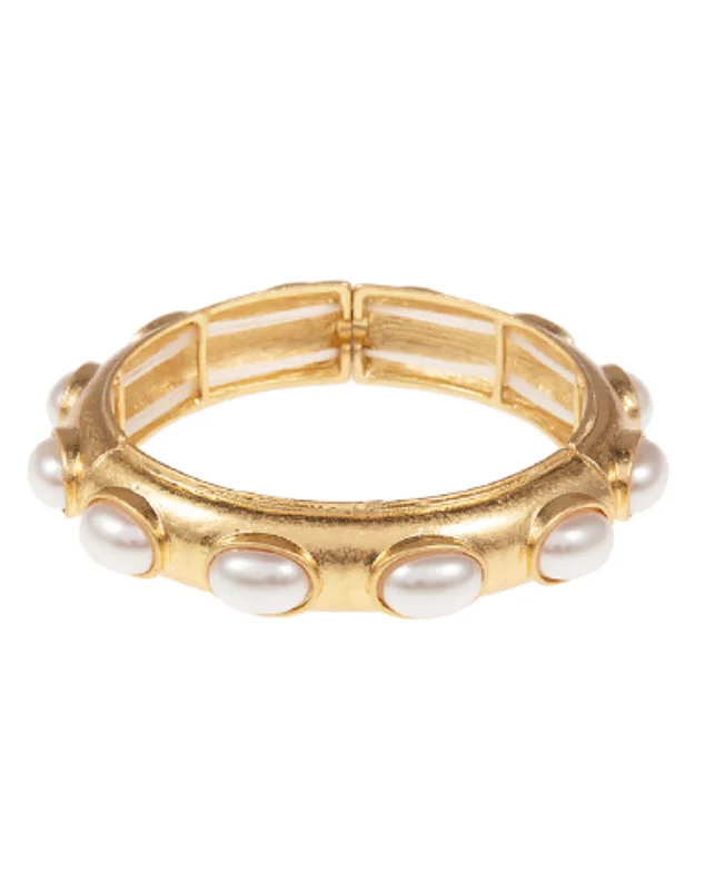 Oval Pearl Gold Bracelet