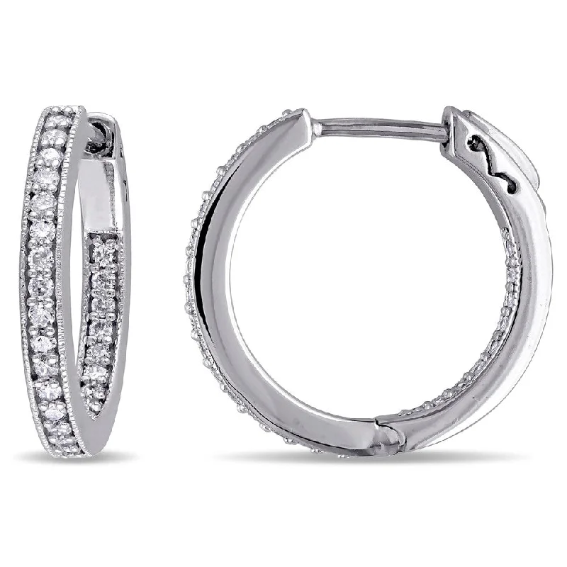 Miadora 10k White Gold 1/2ct TDW Diamond Earrings - White G-H