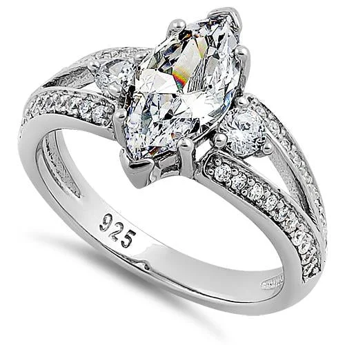 Sterling Silver Marquise CZ Ring