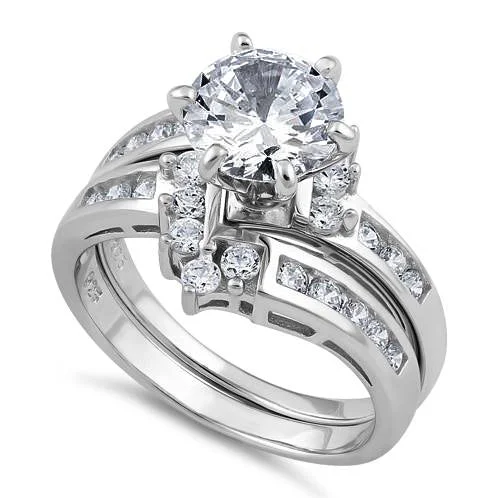 Sterling Silver 2 Carat CZ Engagement Ring