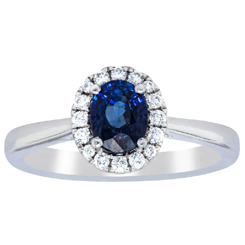 18ct White Gold 1.00ct Sapphire & Diamond Eclipse Ring