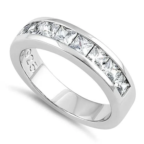 Sterling Silver 8 Square CZ Ring