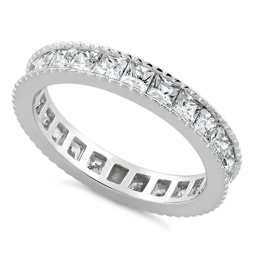 Sterling Silver CZ Eternity Band Ring