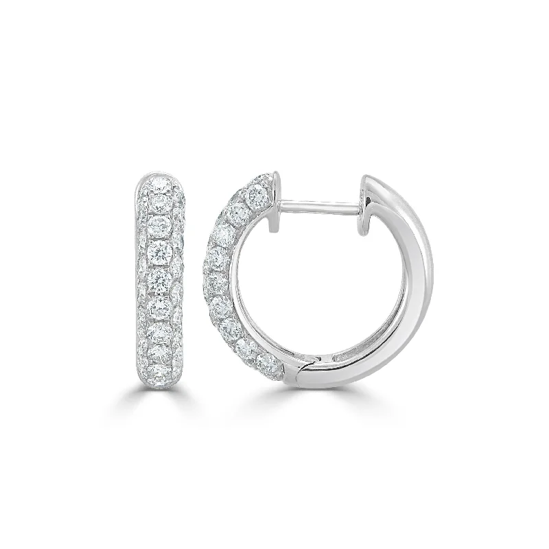 Joelle Diamond Pave Huggies Earrings 18K Gold 3/4 CT TDW