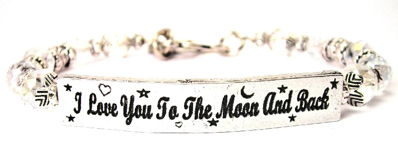 I Love You To The Moon And Back Bangle Bar Bracelet