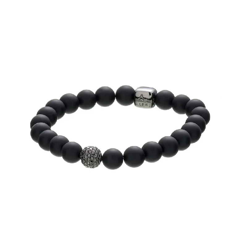 Onyx Matte & Black Diamond Bead 8mm