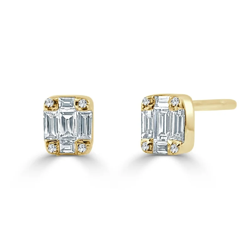 Joelle Diamond Baguette 1/4ct TDW Studs Earrings 14K Yellow Gold