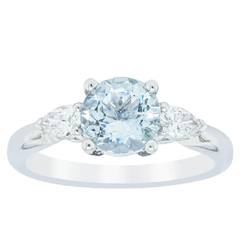 18ct White Gold 1.41ct Aquamarine & Diamond Ayla Ring