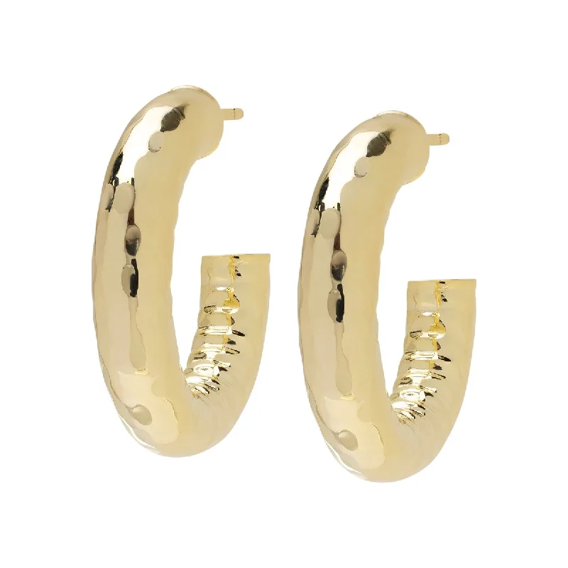 Victoria Townsend Yellow Gold Plated Open Hoop Stud Earrings