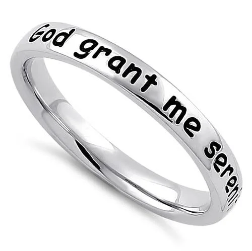 Sterling Silver "God grant me serenity, wisdom, & courage" Ring