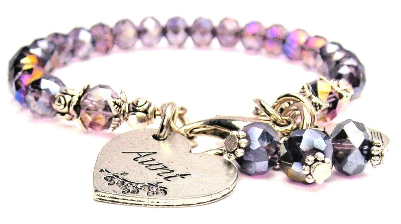 Aunt Heart Splash Of Color Crystal Bracelet