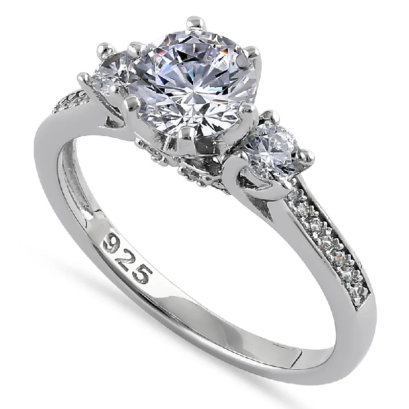 Sterling Silver 1.0 ct. CZ Engagement Ring