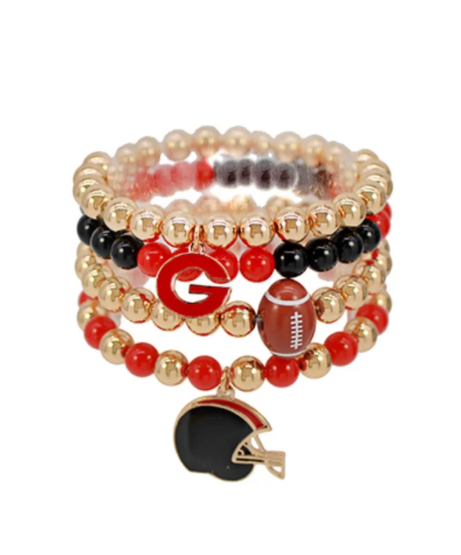 Georgia Football Bracelet Set