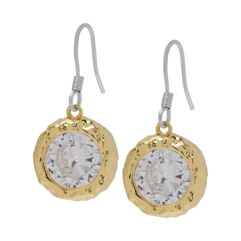 Victoria Townsend Yellow Gold Plated Round Cubic Zirconia Fishwire Earrings