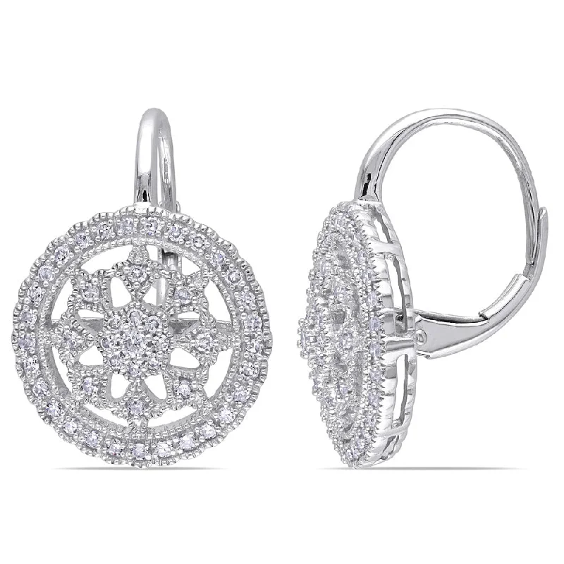 Miadora Signature Collection 14k White Gold 1/2ct TDW Diamond Earrings