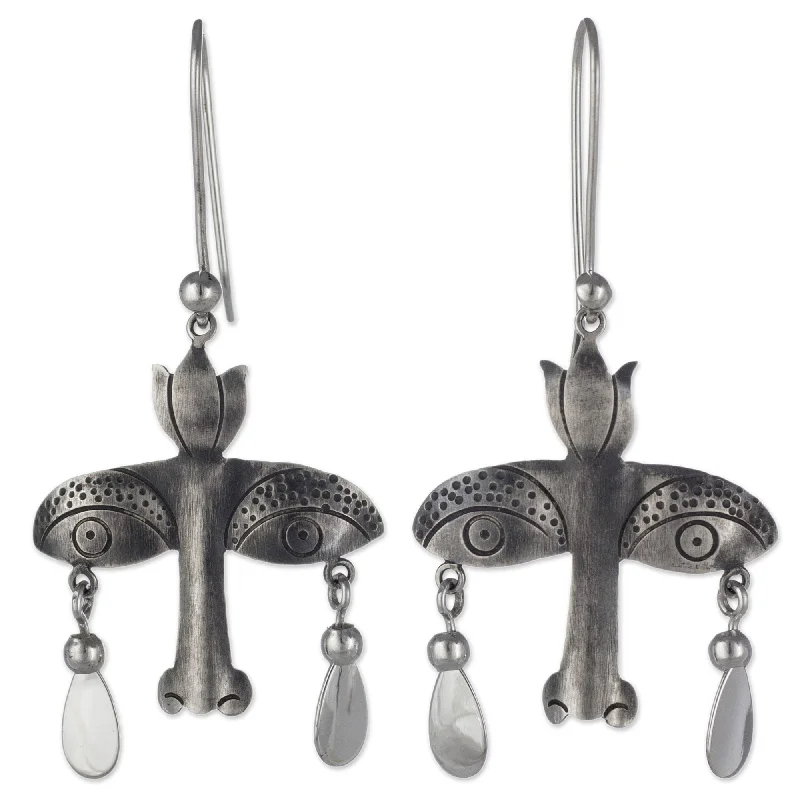 Handmade Sterling Silver 'Mystical Vision' Earrings (Mexico)