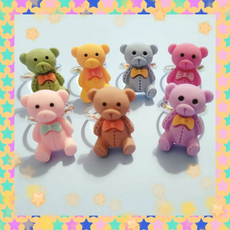 Bowtie Bear Ring (9 Colors)