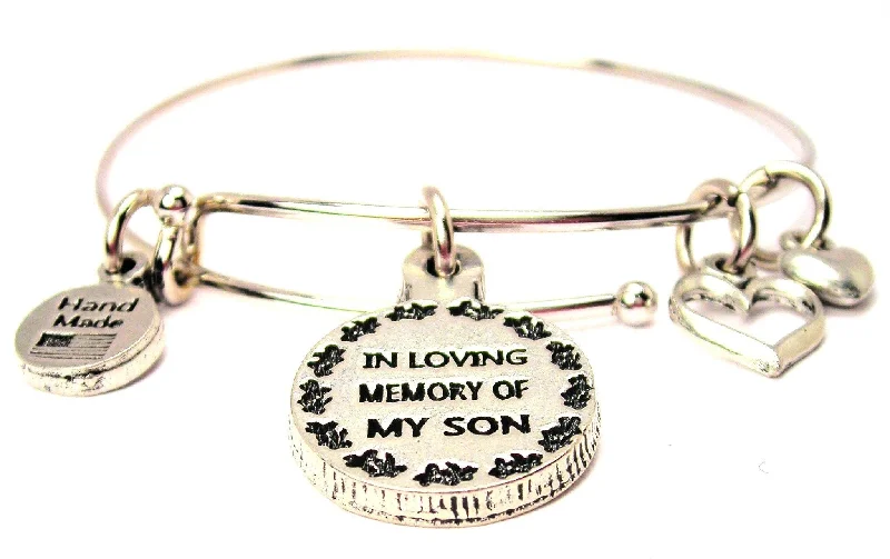 In Loving Memory Of My Son Expandable Bangle Bracelet