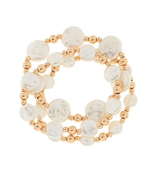 The Pearl Disk Bracelet Set