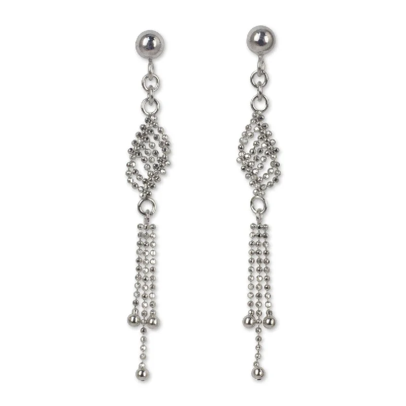 NOVICA Silver Flume, Sterling silver waterfall earrings - 1.9*0.3