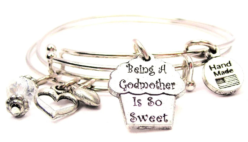 Being A Godmother Is So Sweet Expandable Bangle Bracelet Set