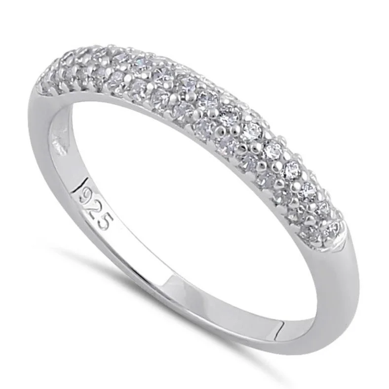 Sterling Silver Clear CZ Band Ring