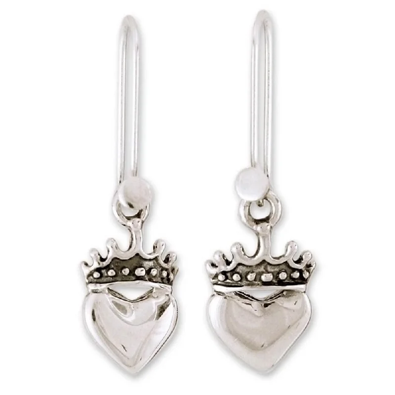 Handmade Sterling Silver 'Love Coronation' Earrings (Mexico)