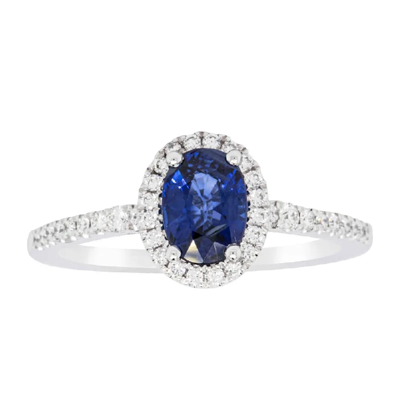 18ct White Gold 1.13ct Sapphire & Diamond Mini Sierra Ring