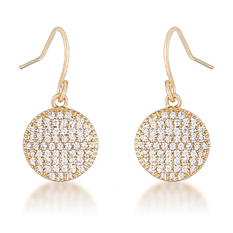 0.6 Ct Elegant Cz Plated Disk Earrings For Stylish Sophistication - 22.25mm L