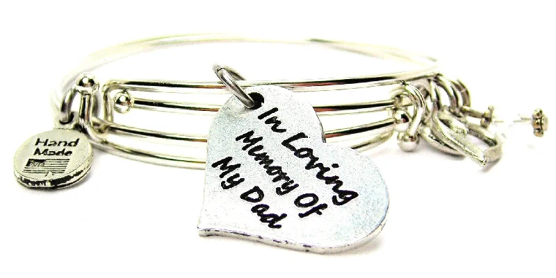 In Loving Memory Of My Dad Expandable Bangle Bracelet Set