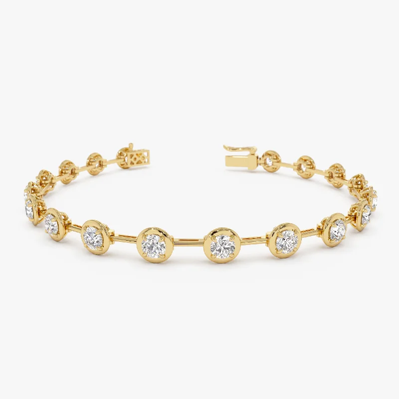 3.60 ctw 14k Round Lab Grown Diamond Bar Bracelet - Larissa